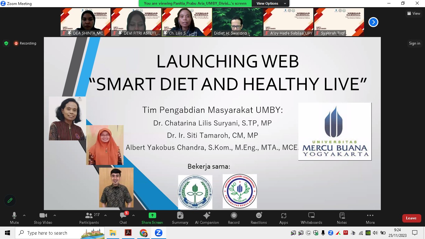 Kolaborasi Dosen Teknologi Pangan dan Teknologi Informasi Menciptakan Web “Smart Diet-Healthy Diet”